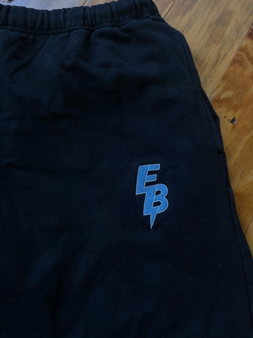 Men’s Black Sweatpants with Blue Logo